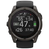 Garmin fēnix 8 51mm Sapphire Solar Bluetooth Multisport Smartwatch - Black/Carbon Grey