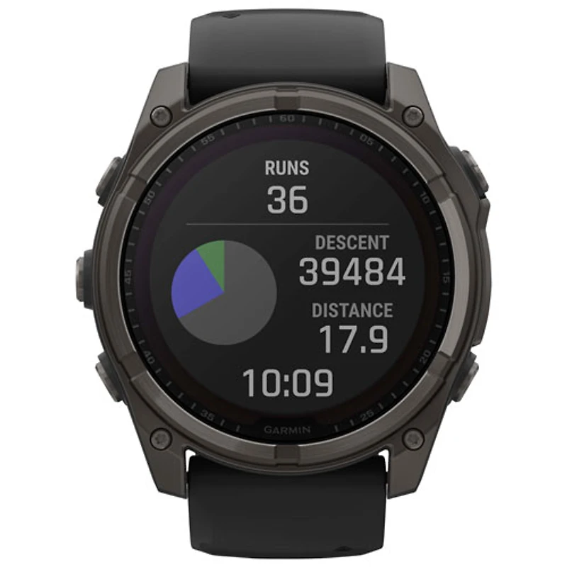 Garmin fēnix 8 51mm Sapphire Solar Bluetooth Multisport Smartwatch - Black/Carbon Grey