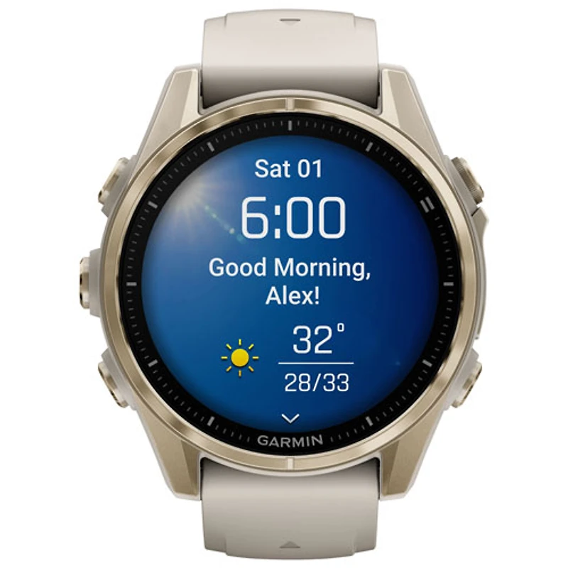 Garmin fēnix 8 43mm Sapphire AMOLED Bluetooth Multisport Smartwatch - Whitestone/Silver