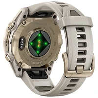 Montre intelligente multisport Bluetooth AMOLED à vitre saphir 43 mm fēnix 8 de Garmin - Blanc/Argenté