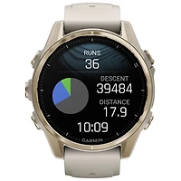 Montre intelligente multisport Bluetooth AMOLED à vitre saphir 43 mm fēnix 8 de Garmin - Blanc/Argenté