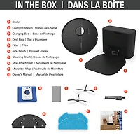 Aspirateur robot-vadrouille connecté Wi-Fi à vidage automatique Dustin de bObsweep - Nuit noire