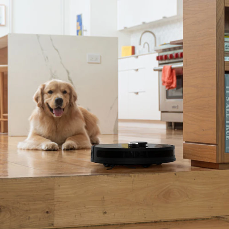 Aspirateur robot-vadrouille connecté Wi-Fi à vidage automatique Dustin de bObsweep - Nuit noire