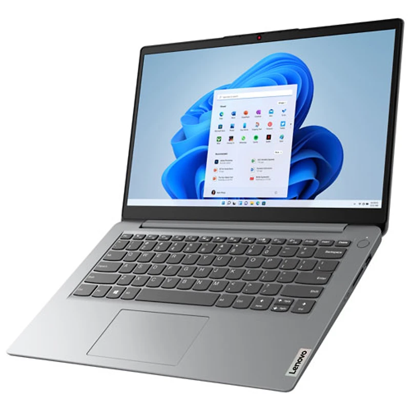 Portable de 14 po IdeaPad 1i de Lenovo - Gris nuage (Celeron N4500 d'Intel/RAM 4 Go/SSD 128 Go/Windows 11)