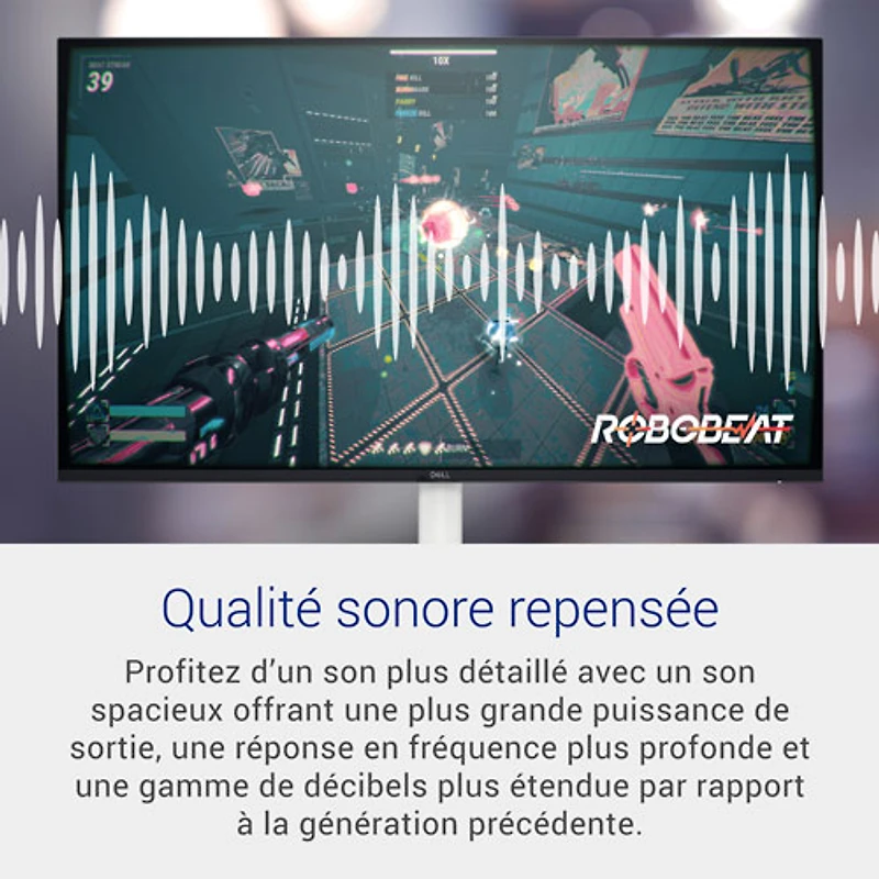 Moniteur DEL IPS HD intégrale GTG 8 ms 100 Hz 27 po de Dell (S2725H) - Argenté