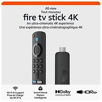Clé de diffusion multimédia en continu Fire TV Stick 4K (2024) avec télécommande vocale Alexa Amazon
