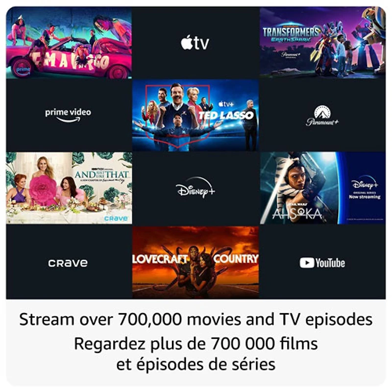 Clé de diffusion multimédia en continu Fire TV Stick 4K (2024) avec télécommande vocale Alexa Amazon