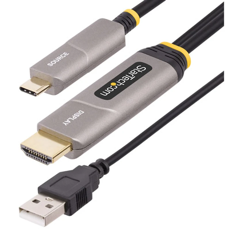 StarTech 9.15 m (30 ft) USB-C to HDMI 2.0 Active Optical Cable with USB-A Power Cable