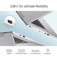 Chromebook de 14 po CX 1400 d'ASUS - Argenté transparent (Celeron N4500 d'Intel/RAM 8 Go/SSD 128 Go/ChromeOS)