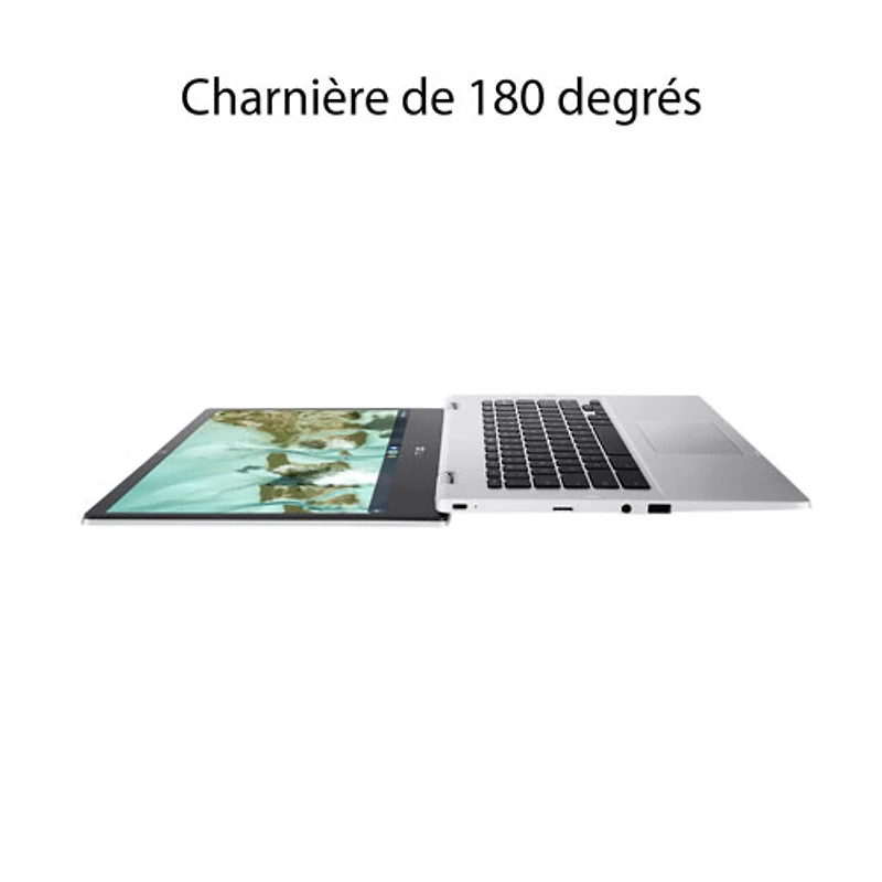 Chromebook de 14 po CX 1400 d'ASUS - Argenté transparent (Celeron N4500 d'Intel/RAM 8 Go/SSD 128 Go/ChromeOS)