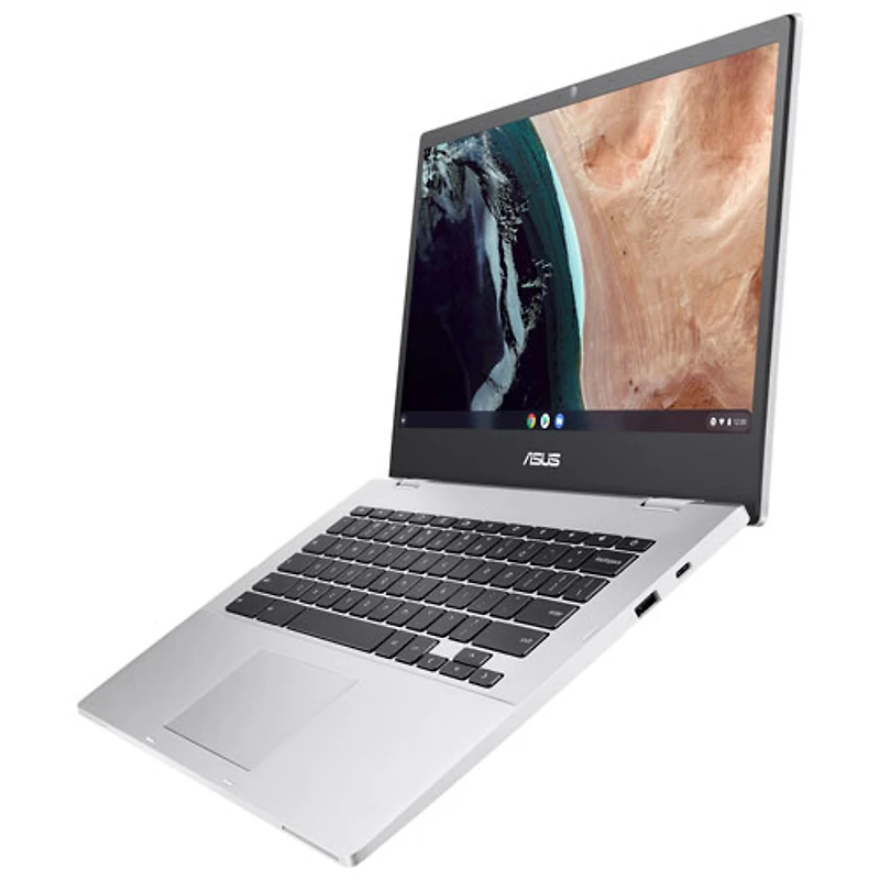 Chromebook de 14 po CX 1400 d'ASUS - Argenté transparent (Celeron N4500 d'Intel/RAM 8 Go/SSD 128 Go/ChromeOS)