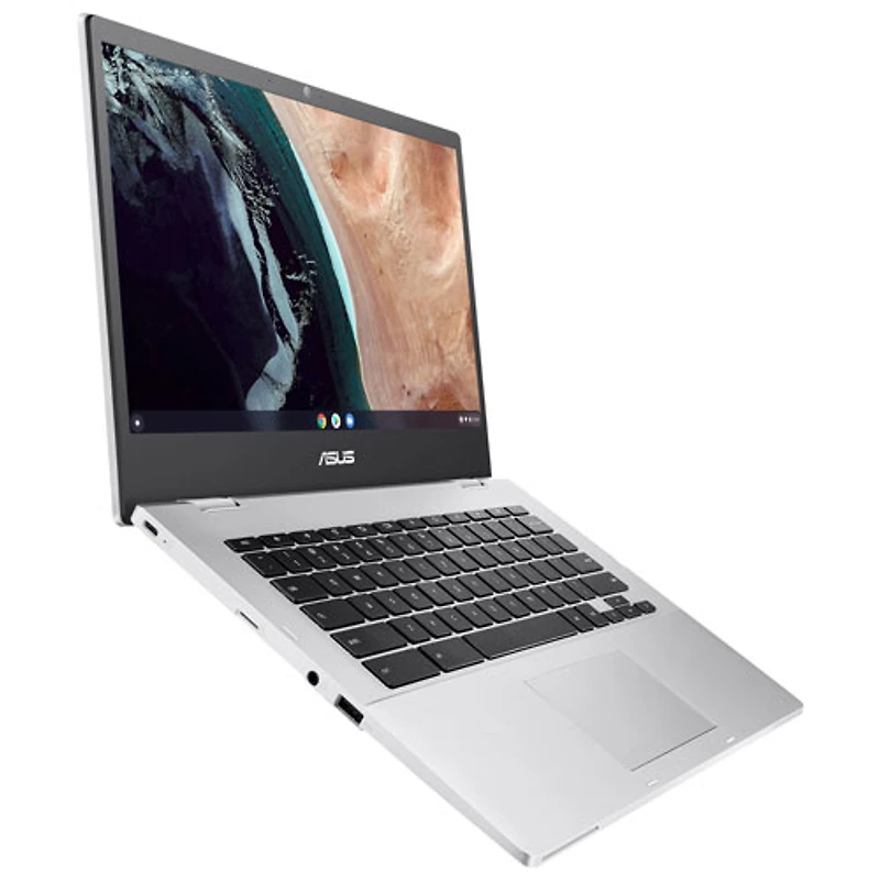Chromebook de 14 po CX 1400 d'ASUS - Argenté transparent (Celeron N4500 d'Intel/RAM 8 Go/SSD 128 Go/ChromeOS)