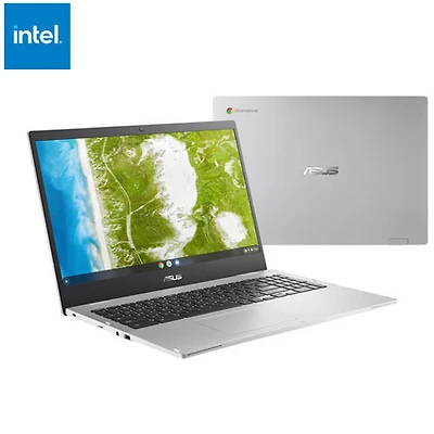Chromebook de 15,6 po CX 1500 d'ASUS - Argenté transparent (Celeron N4500 d'Intel/RAM 8 Go/SSD 128 Go/ChromeOS)