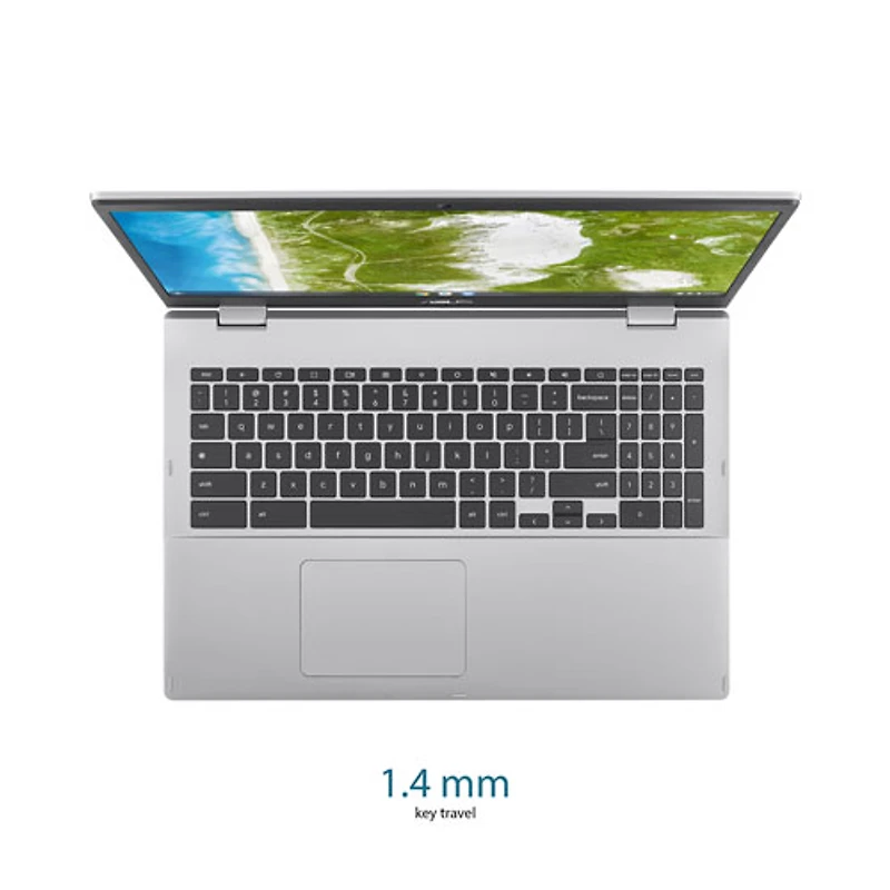 Chromebook de 15,6 po CX 1500 d'ASUS - Argenté transparent (Celeron N4500 d'Intel/RAM 8 Go/SSD 128 Go/ChromeOS)