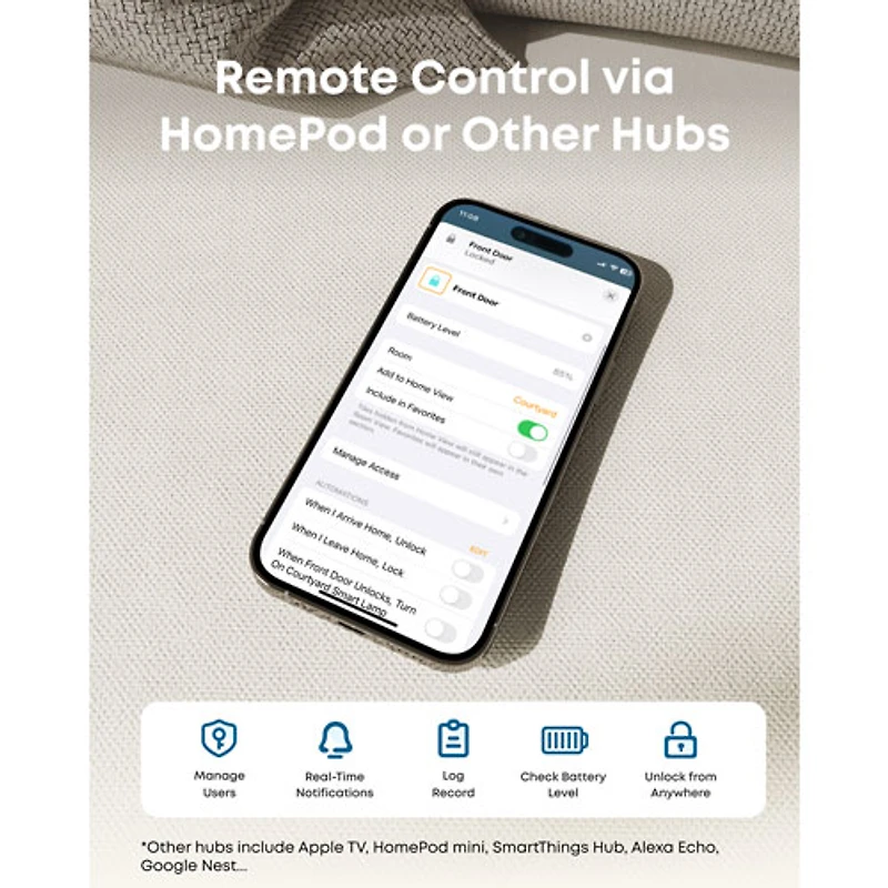 eufy Security E31 Fingerprint Keyless Entry Wi-Fi Bluetooth Smart Lock with Keypad & Key - Black