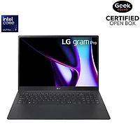 Boîte ouverte - Portable de 16 po Gram de LG - Noir volcanique (Core Ultra7 155H d'Intel/SSD 512 Go/RAM 16 Go)