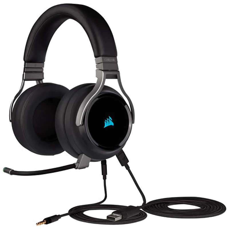 Casque de jeu sans fil avec microphone RVB Virtuoso de Corsair - Carbone