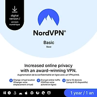 NordVPN Basic (PC/Mac) - 1 an - Téléchargement numérique