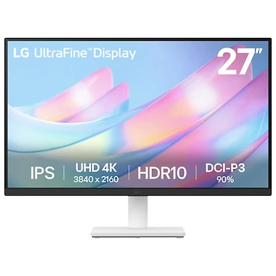 Moniteur IPS UHD 4K 5 ms 60 Hz de 27 po UltraFine de LG (27US500-W) - Blanc