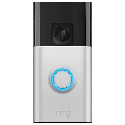 Ring Battery Doorbell with Head-to-Toe HD Video, Live View, Two-Way Talk & Motion Detection - Satin Nickel