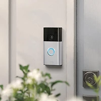 Ring Battery Doorbell with Head-to-Toe HD Video, Live View, Two-Way Talk & Motion Detection - Satin Nickel