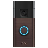 Sonnette de porte à batterie de Ring avec vue HD de la tête aux pieds, vue en direct, communication bidirectionnelle et détection de mouvement - Bronze vénitien