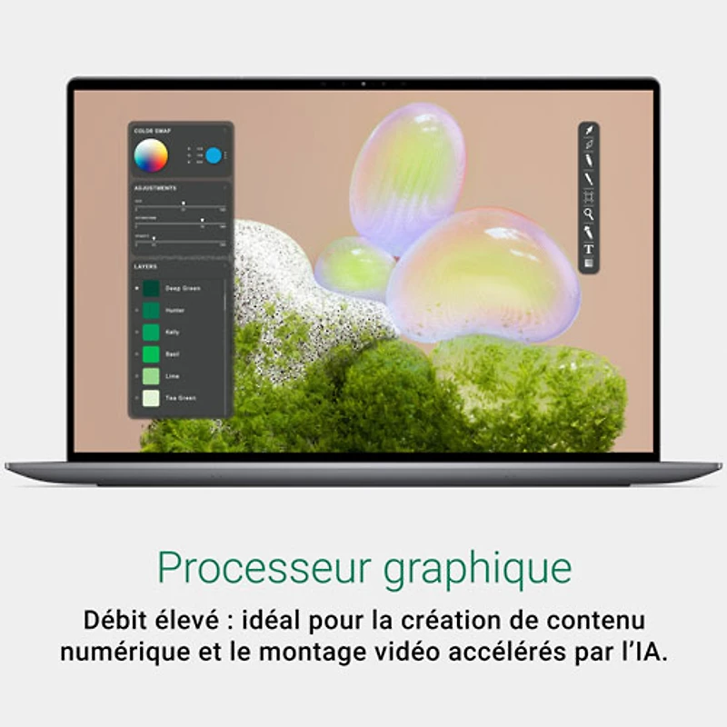 Portable 13,4 po XPS Dell - Graphite (Core Ultra 7 Intel - Série 2/RAM 16 Go/SSD 512 Go)