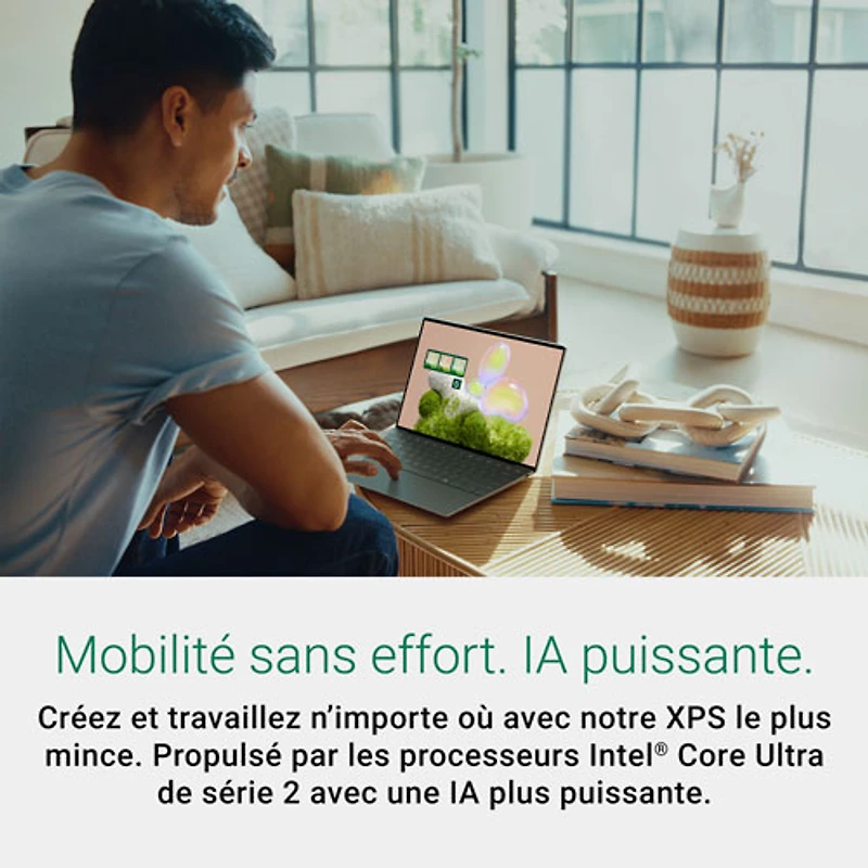 Portable 13,4 po XPS Dell - Graphite (Core Ultra 7 Intel - Série 2/RAM 16 Go/SSD 512 Go)