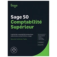 Sage 50 Comptabilité Supérieur 2025 - Abonnement d'un an - 2 utilisateurs - Bilingue