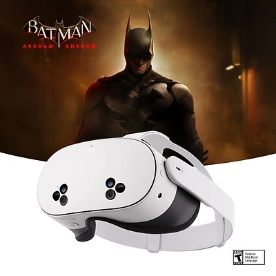 Casque de réalité virtuelle de 128 Go Meta Quest 3S avec Batman: Arkham Shadow et version d'essai de 3 mois de Meta Horizon+