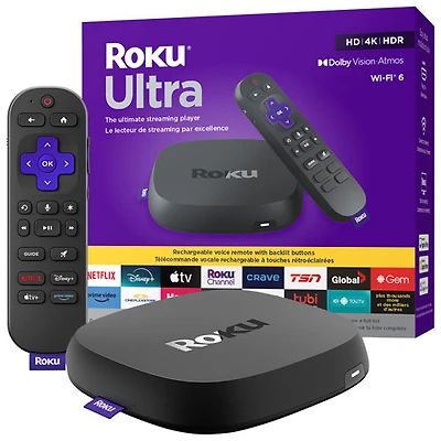 Roku Ultra 2024 4K HDR Media Streamer with Voice Remote Pro