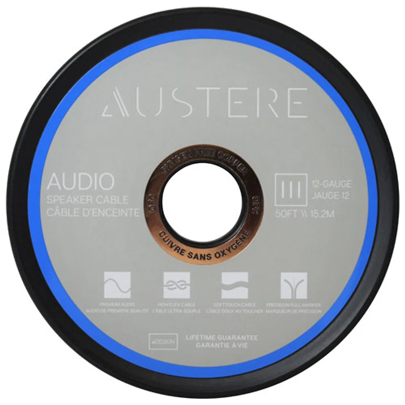 Câble de haut-parleur 12AWG de 15 m (50 pi) III d'Austere
