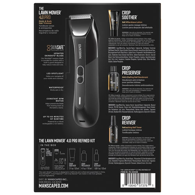 Trousse haut de gamme avec tondeuse sans fil Lawn Mower 4.0 Pro de Manscaped