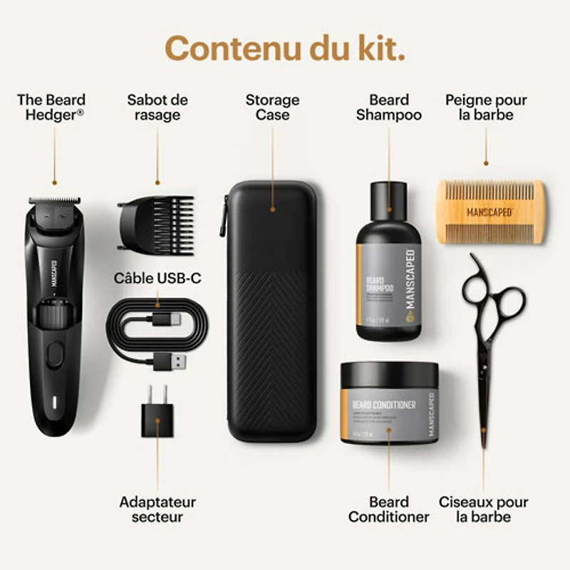 Trousse essentielle avec tondeuse sans fil Beard Hedger de Manscaped