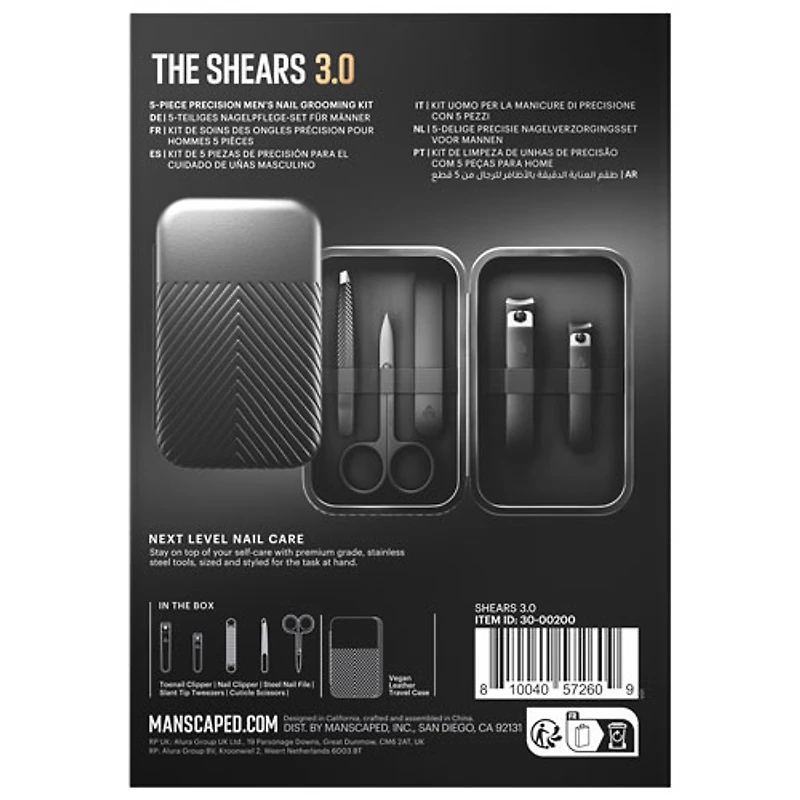 Manscaped Shears 3.0 Luxury 5-Piece Precision Men's Nail Grooming Kit