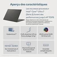 Portable à écran tactile de 14 po Zenbook S 14 d'ASUS (Core Ultra 7 (série 2) d'Intel/RAM 32 Go/SSD 1 To)