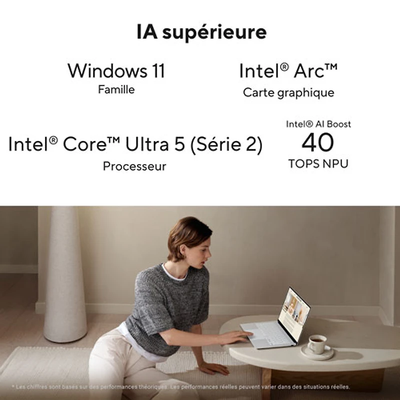 Portable à écran tactile de 14 po Zenbook S d'ASUS (Core Ultra 5 (série 2) d'Intel/RAM 16 Go/SSD 1 To)