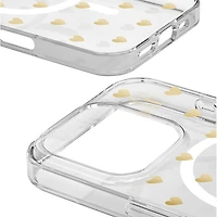 Étui rigide ajusté d'Ideal of Sweden avec MagSafe pour iPhone 16 Pro Max - Coeurs dorés