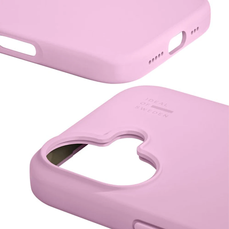 Étui souple ajusté en silicone d'Ideal of Sweden avec MagSafe pour iPhone 16 - Rose gomme à bulles