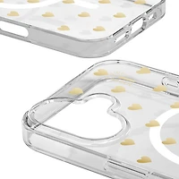 Étui rigide ajusté d'Ideal of Sweden avec MagSafe pour iPhone 16 - Coeurs dorés
