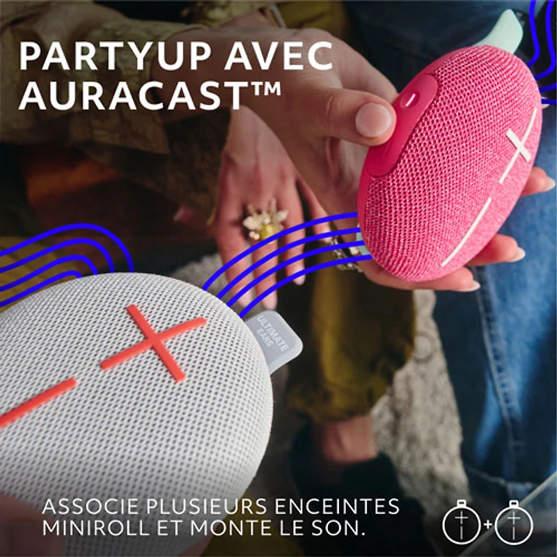 Haut-parleur miniature sans fil portatif Bluetooth étanche MINIROLL d'Ultimate Ears - Gris