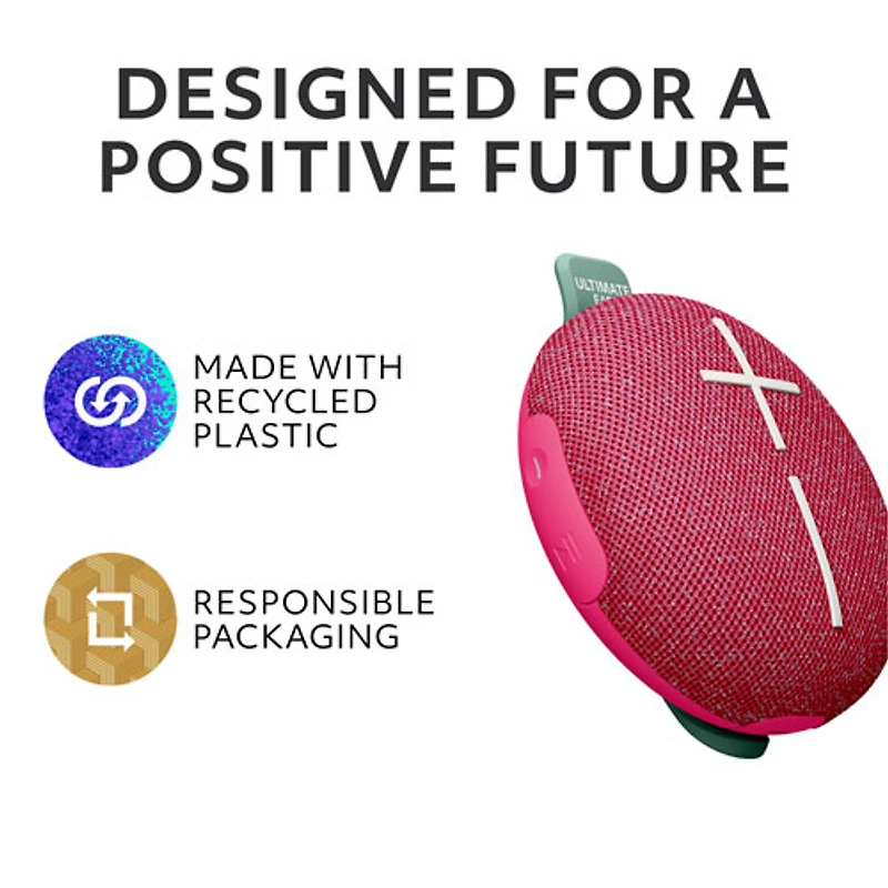 Ultimate Ears MINIROLL Waterproof Bluetooth Wireless Mini Portable Speaker - Calming Pink