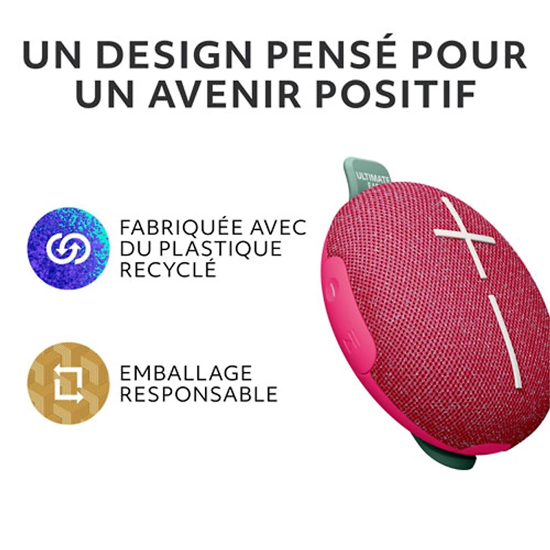 Ultimate Ears MINIROLL Waterproof Bluetooth Wireless Mini Portable Speaker - Calming Pink