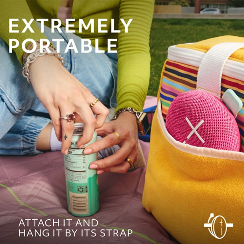 Haut-parleur miniature sans fil portatif Bluetooth étanche MINIROLL d'Ultimate Ears - Rose apaisant