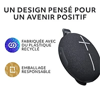 Ultimate Ears MINIROLL Waterproof Bluetooth Wireless Mini Portable Speaker - Gentle Black