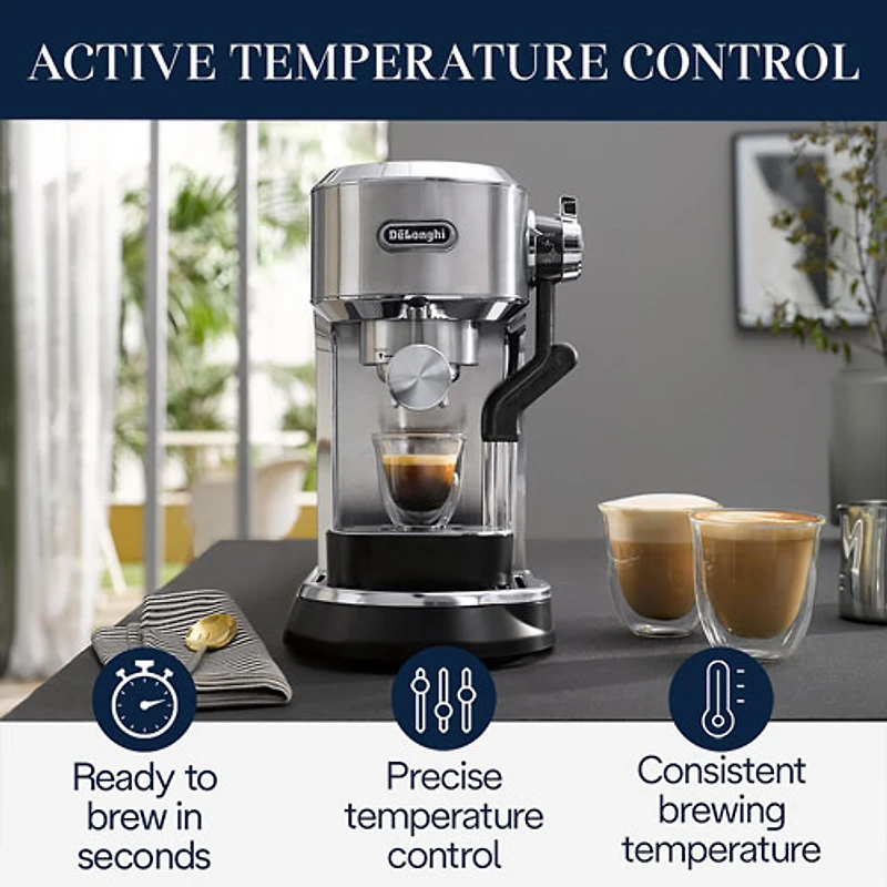 De'Longhi Dedica Maestro Plus Espresso Machine with Automatic Steam Wand - Stainless Steel