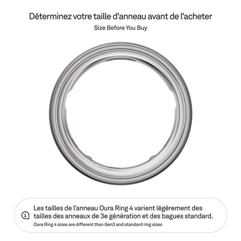 Oura Ring 4 Sleep & Fitness Smart Ring - Brushed Silver - Size 14