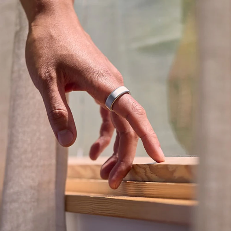 Oura Ring 4 Sleep & Fitness Smart Ring - Brushed Silver - Size 14