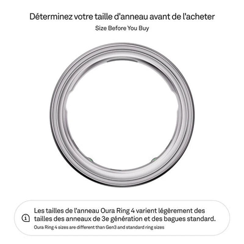 Anneau intelligent de sommeil et de mise en forme Ring 4 d'Oura - Argent