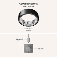 Anneau intelligent de sommeil et de mise en forme Ring 4 d'Oura - Noir - Taille 11